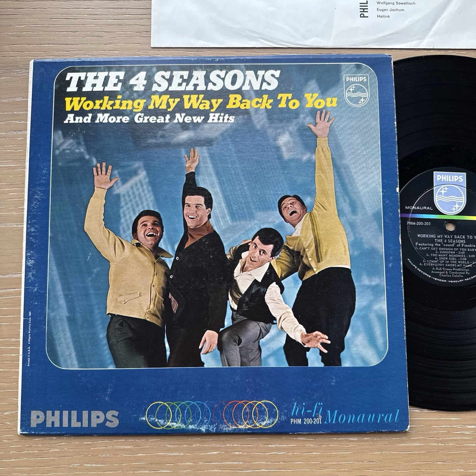 The 4 Seasons - Working My Way Back To You - 1966 Philips Mono Vinyl  LP Record