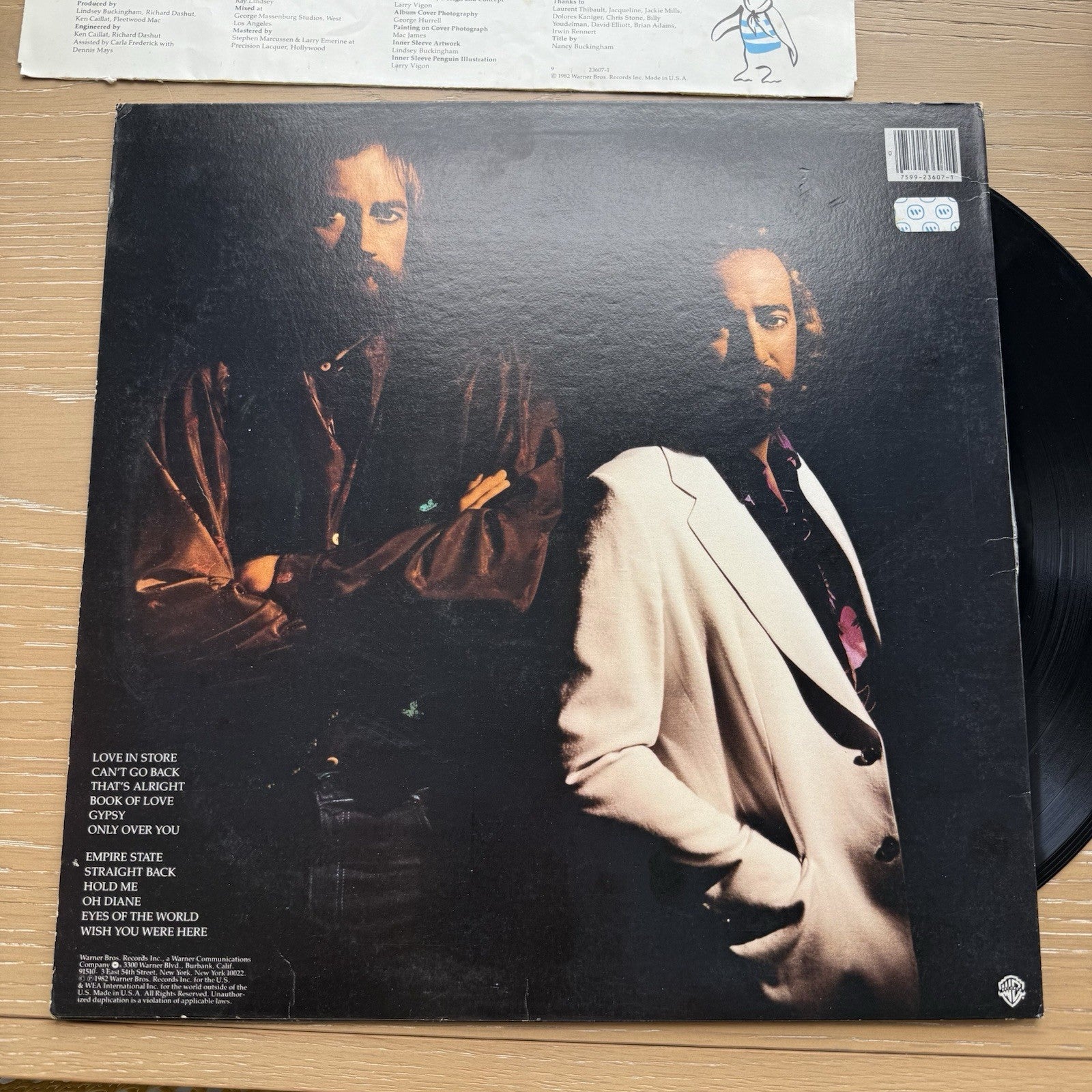 Fleetwood Mac MIRAGE lp Warner Bros. Original Inner Sleeve 1982! VG+ Vinyl!
