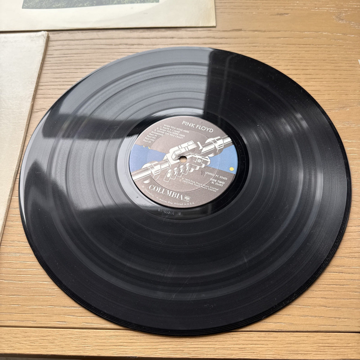 1975 PINK FLOYD Wish You Were Here 1st US Terre Haute Press Vinyl LP Sleeve VG+