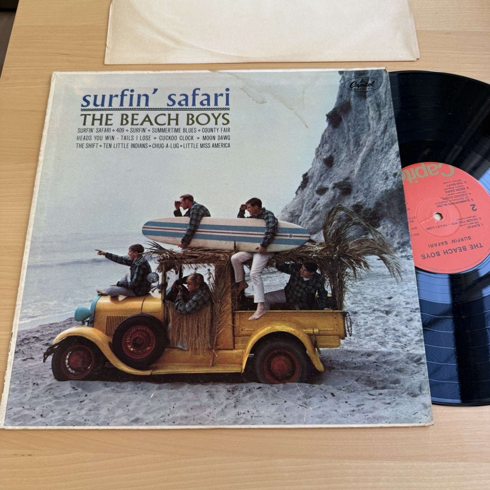 1970s The Beach Boys Surfin Safari  Capitol  Vinyl Record LP Surf Complete VG+
