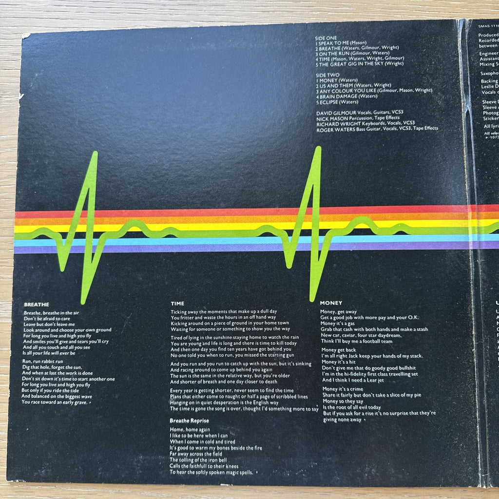 1973 PINK FLOYD Dark Side Of The Moon 1st US Winchester Wly Master Press VG+