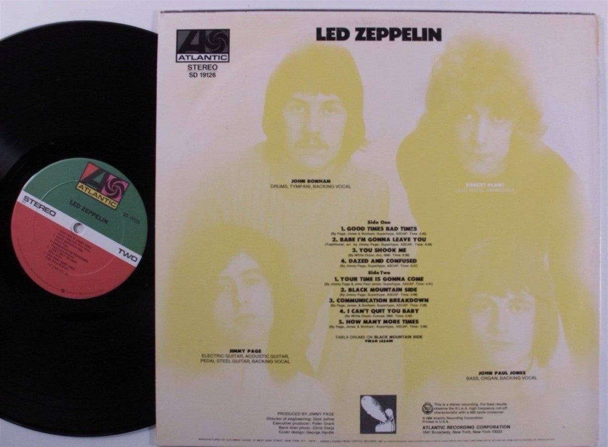 1970s LED ZEPPELIN Self Titled US Pressing ATLANTIC SD-19126 LP VG+