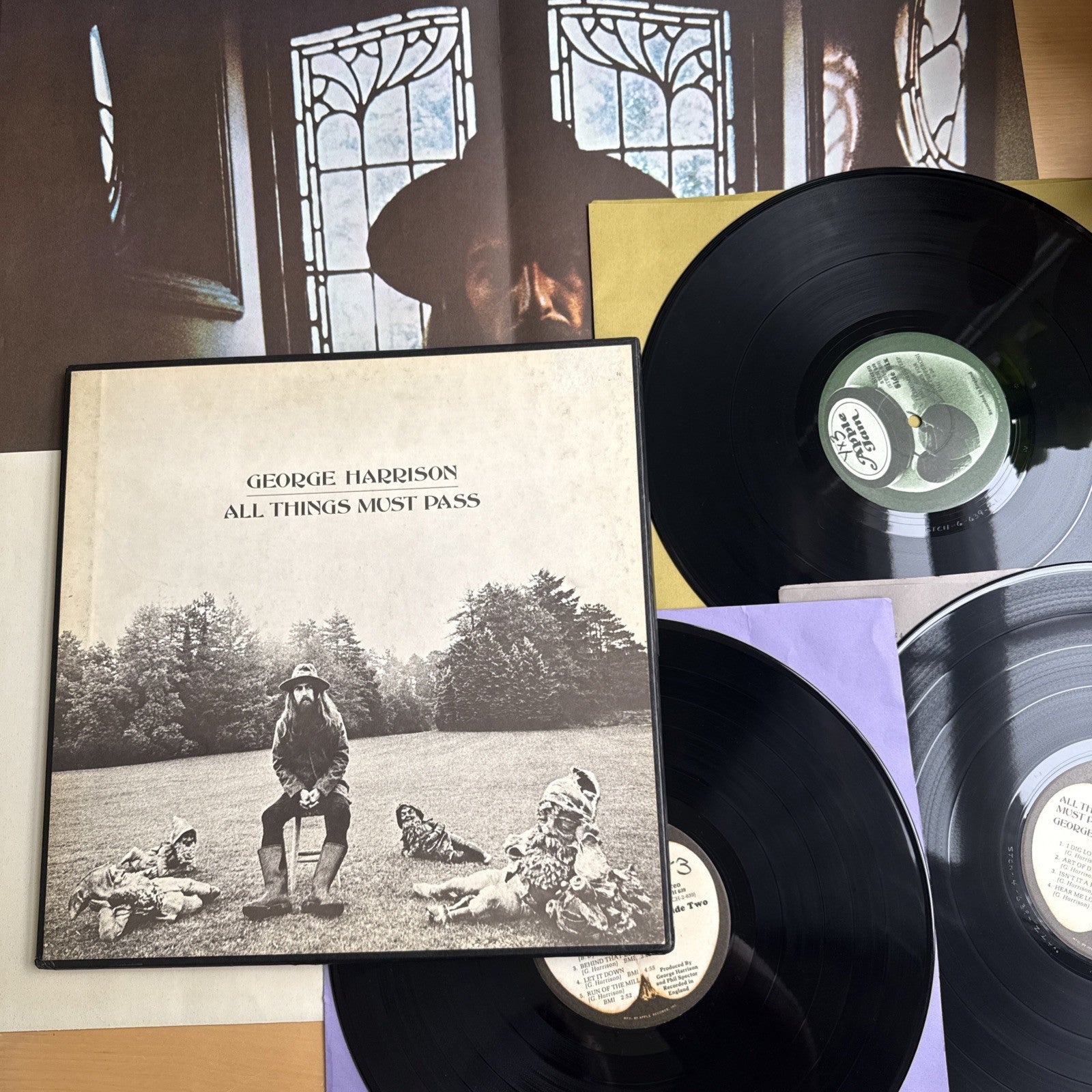 1970 GEORGE HARRISON All Things Must Pass 🍏 US Press Boxset W/OG Poster VG+