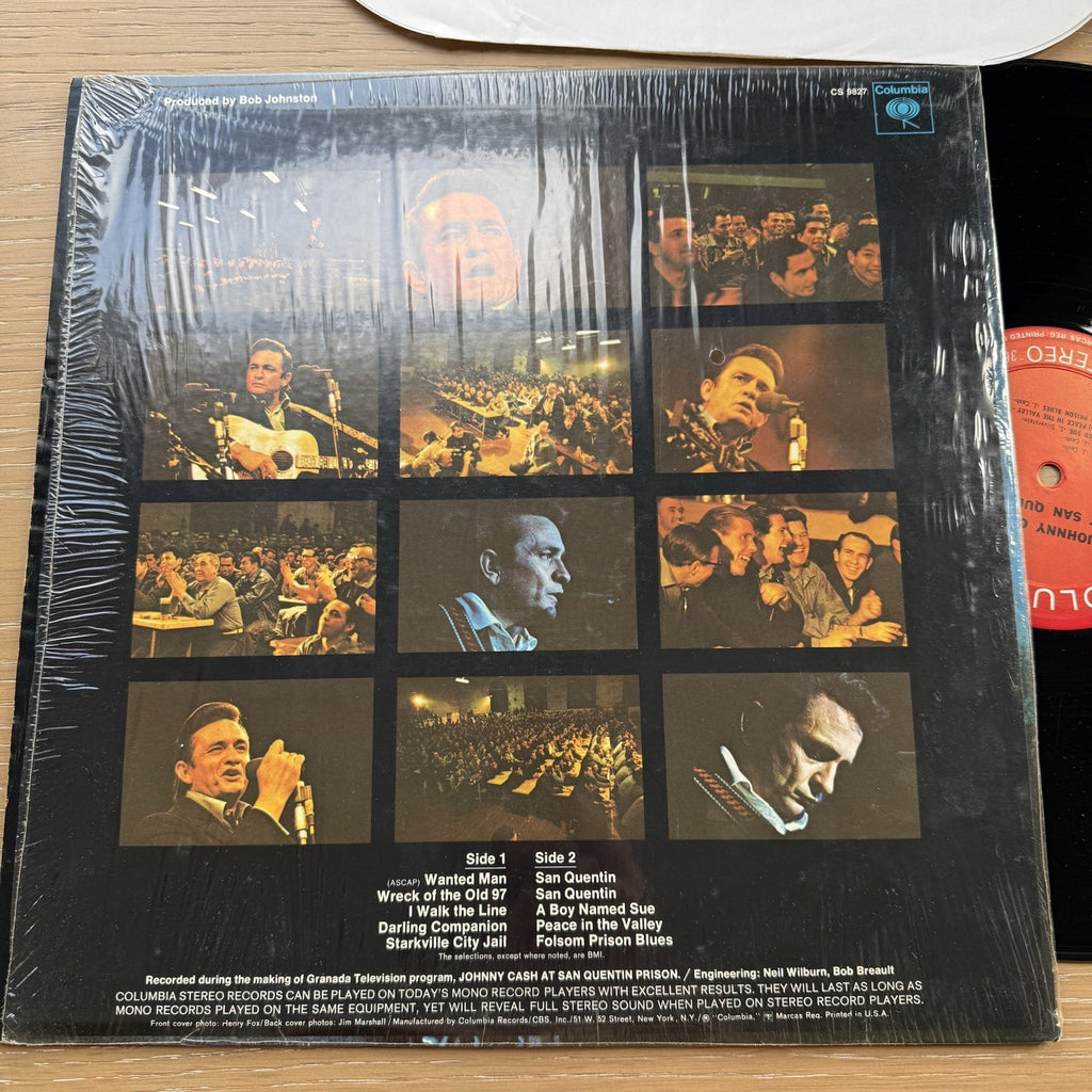 1970s JOHNNY CASH At San Quentin In Shrink W/ Hype Sticker!  EX/EX
