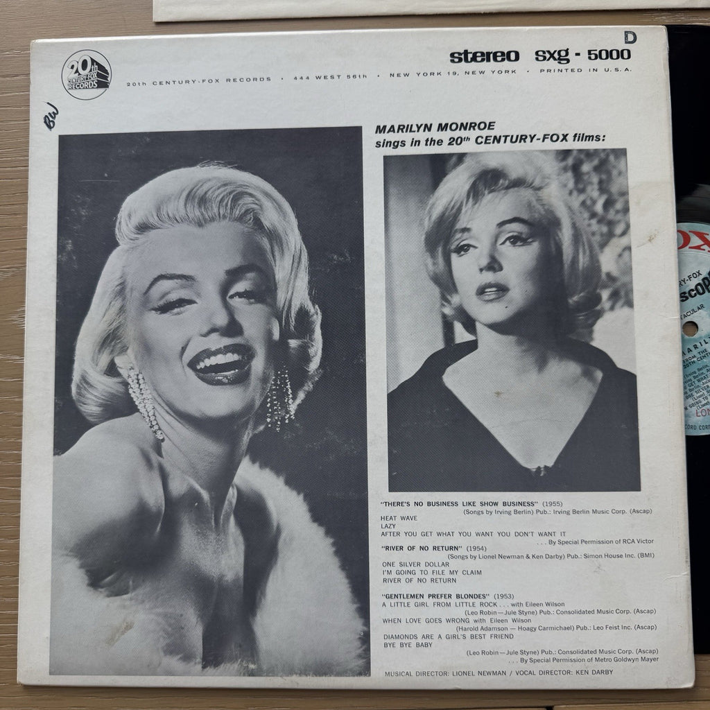 1962 Marilyn From The Original Sound Track LP 1st US Stereophonic Press EX/EX