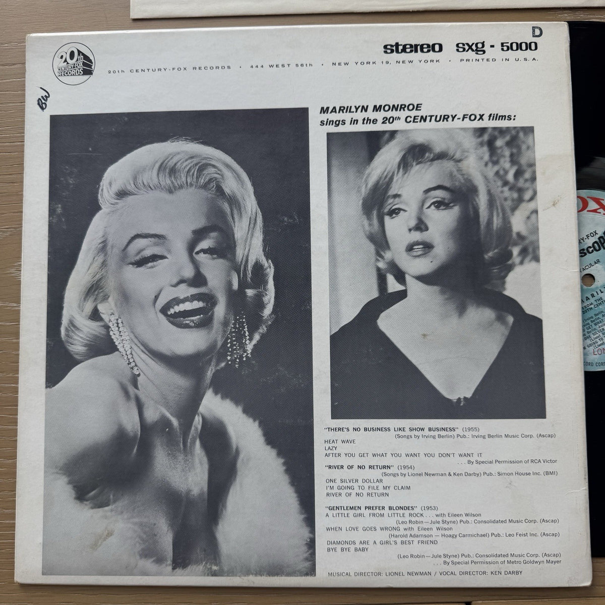1962 Marilyn From The Original Sound Track LP 1st US Stereophonic Press EX/EX