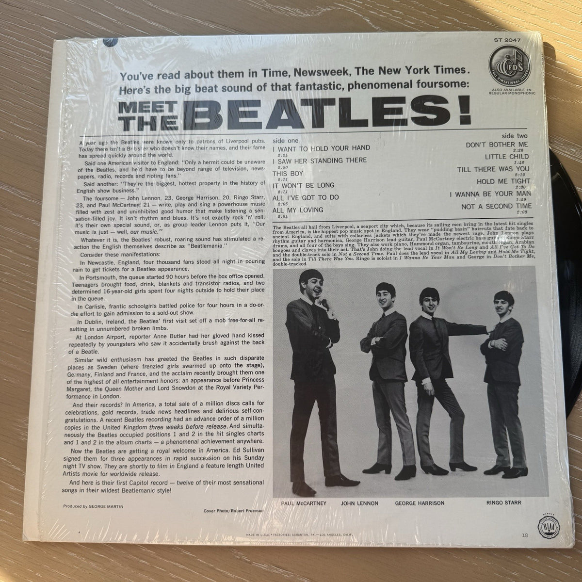 1971 The Beatles-Meet the Beatles LP US Press In Shrink Apple Records 🍏 VG+