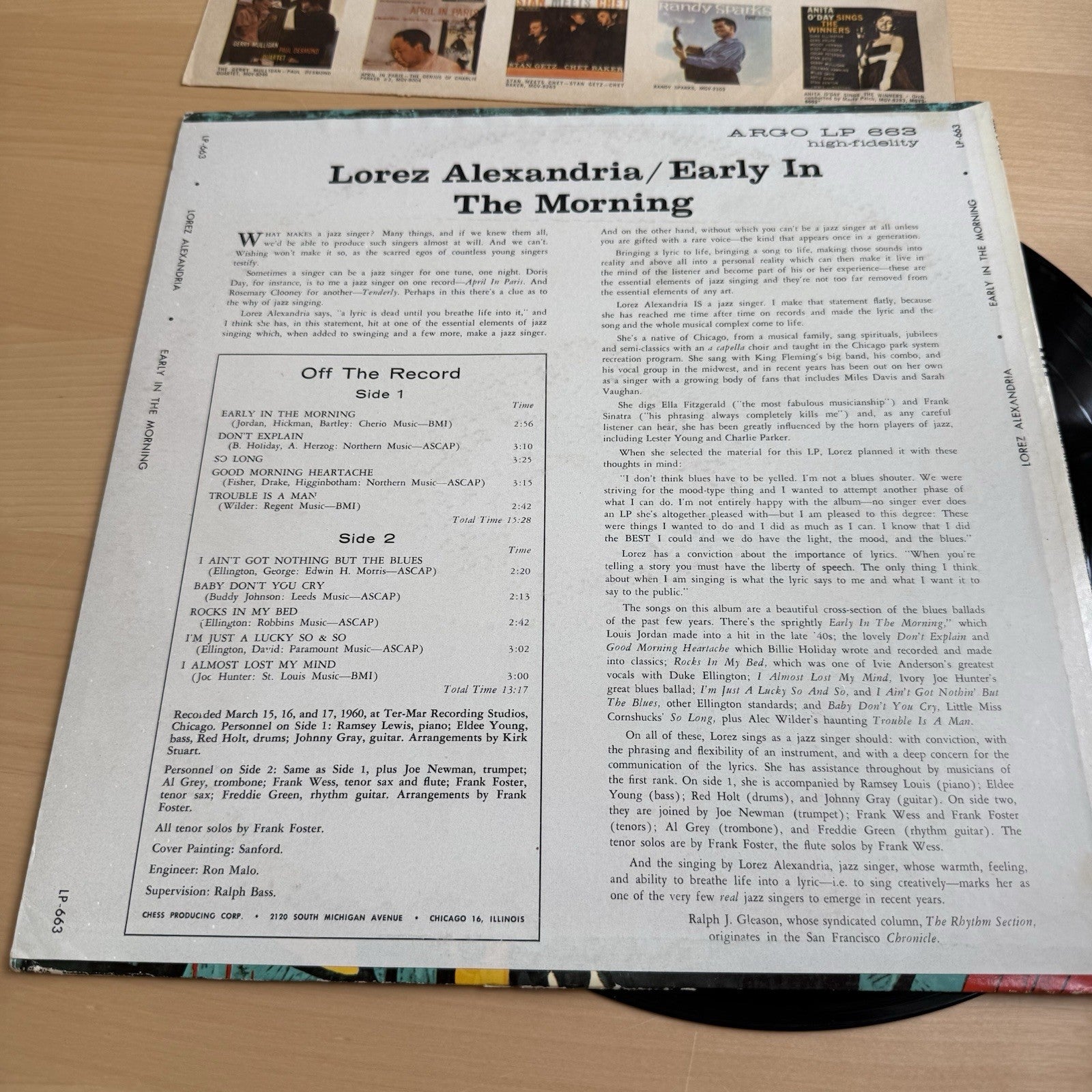 Lorez Alexandria, The Ramsey Lewis Trio Early In The Morning Stereo US Press!