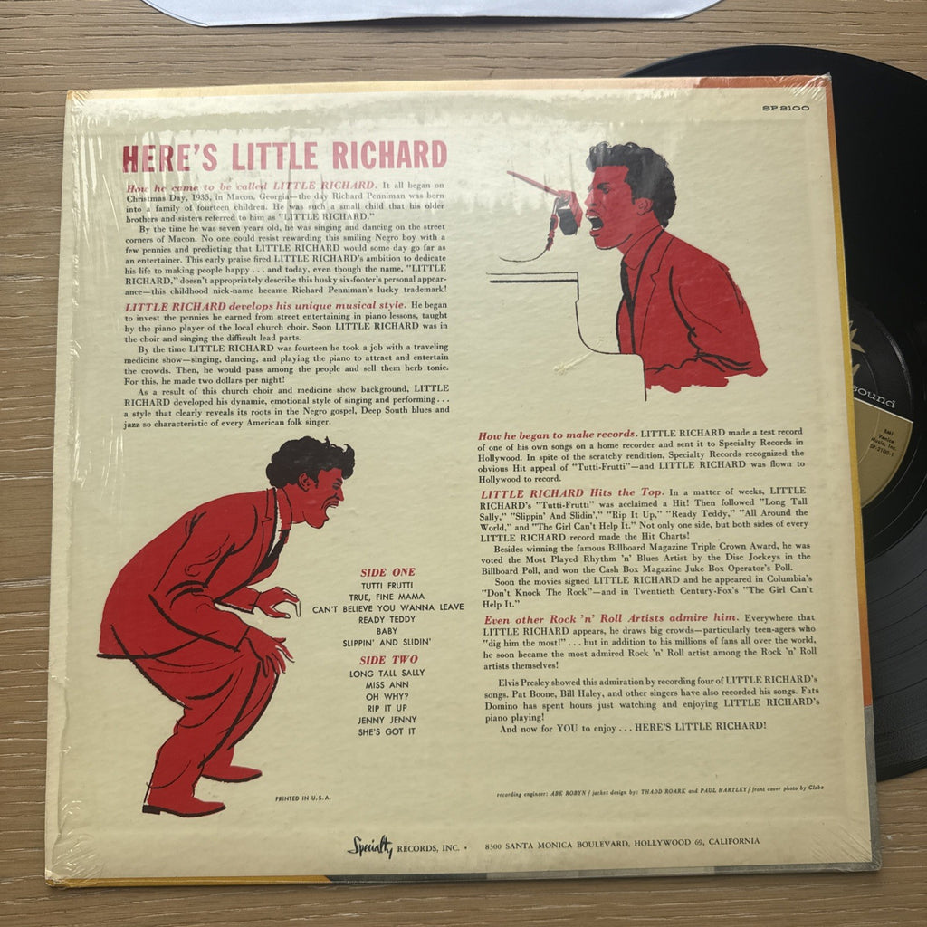 1957 Little Richard Here's Little Richard LP US Press In Shrink! EX/EX + Sticker
