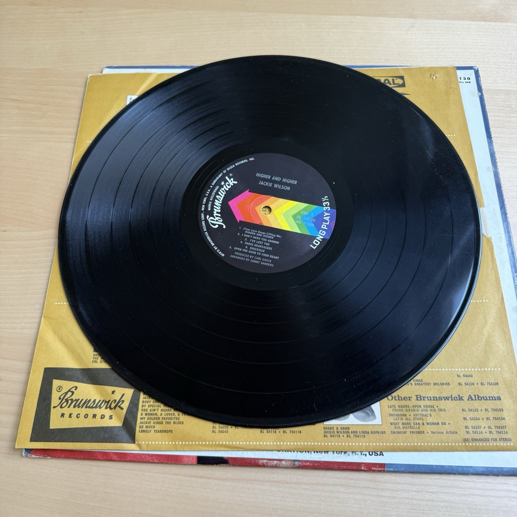 Jackie Wilson Higher And Higher LP Brunswick 1967 US Press stereo original vinyl