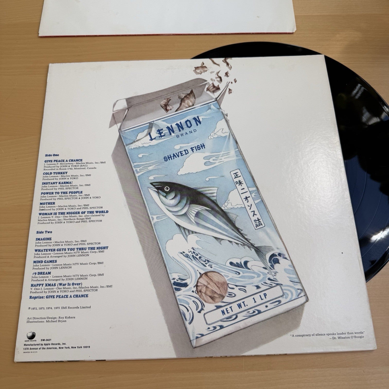 JOHN LENNON Shaved Fish LP 1978 VG+/VG+ w/ INNER Beatles VINYL Plastic Ono