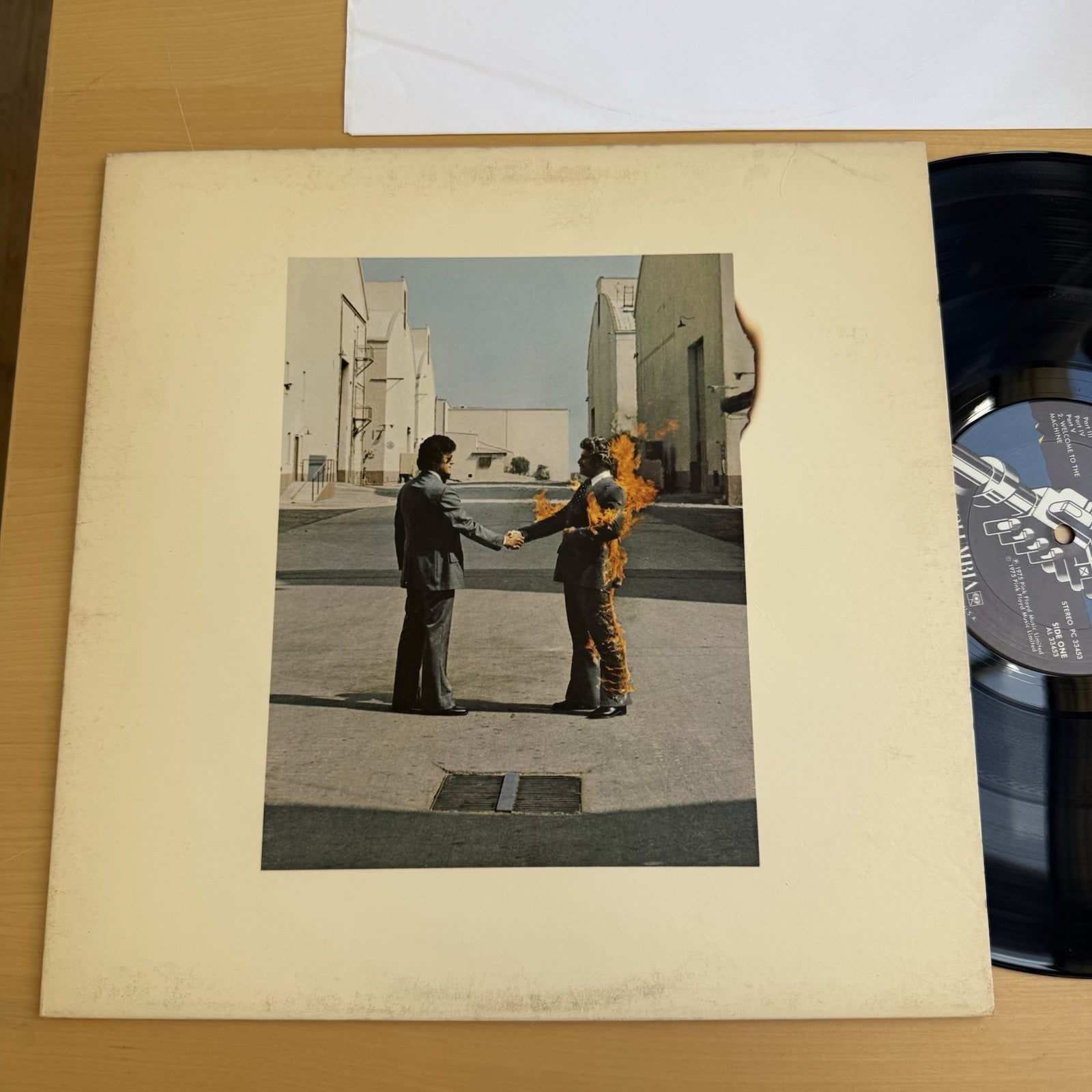 1975 PINK FLOYD Wish You Were Here 1st US Santa Maria Press Vinyl LP Sleeve VG+