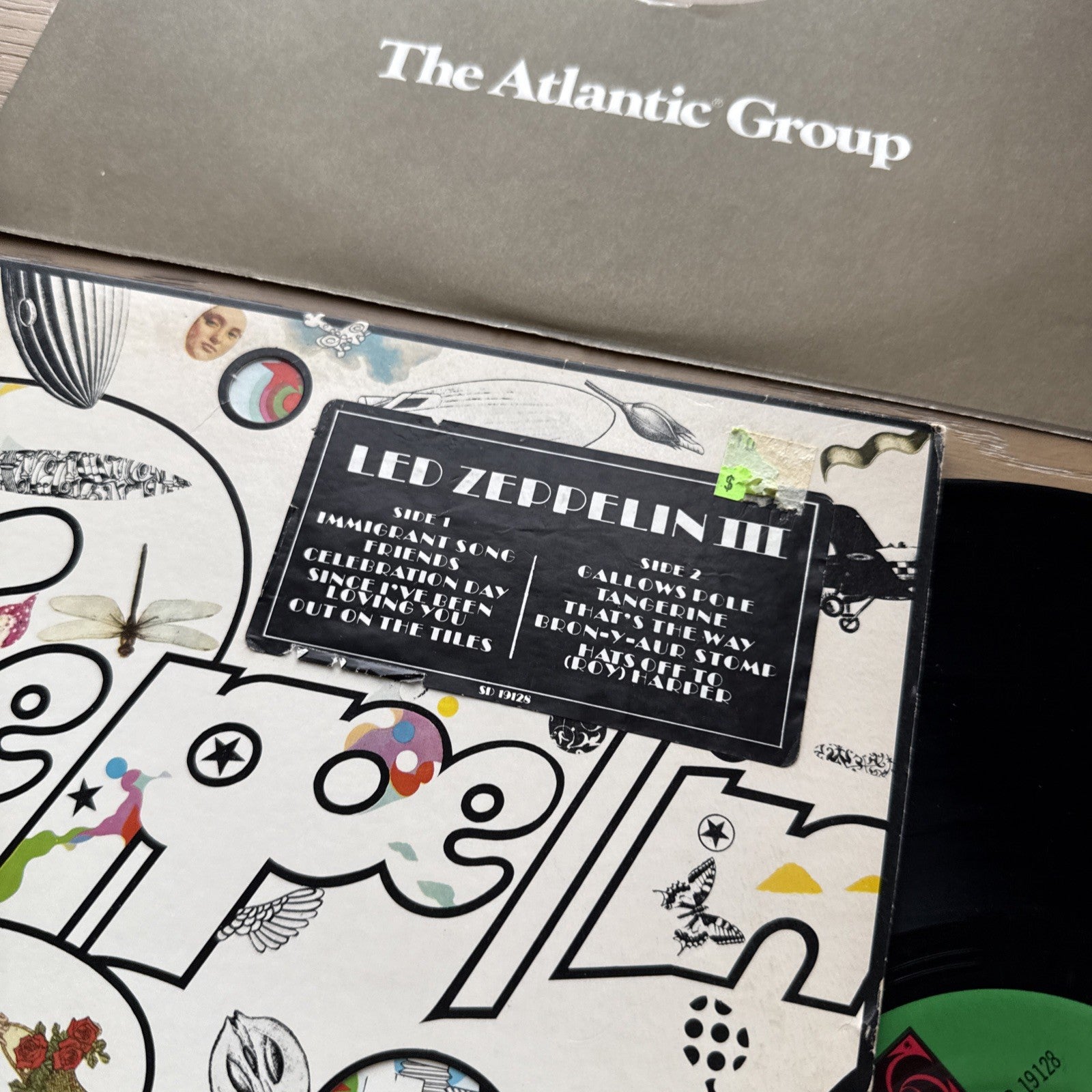LED ZEPPELIN III 1970s US Monarch Press + Sticker Working Wheel +OG Sleeve VG+