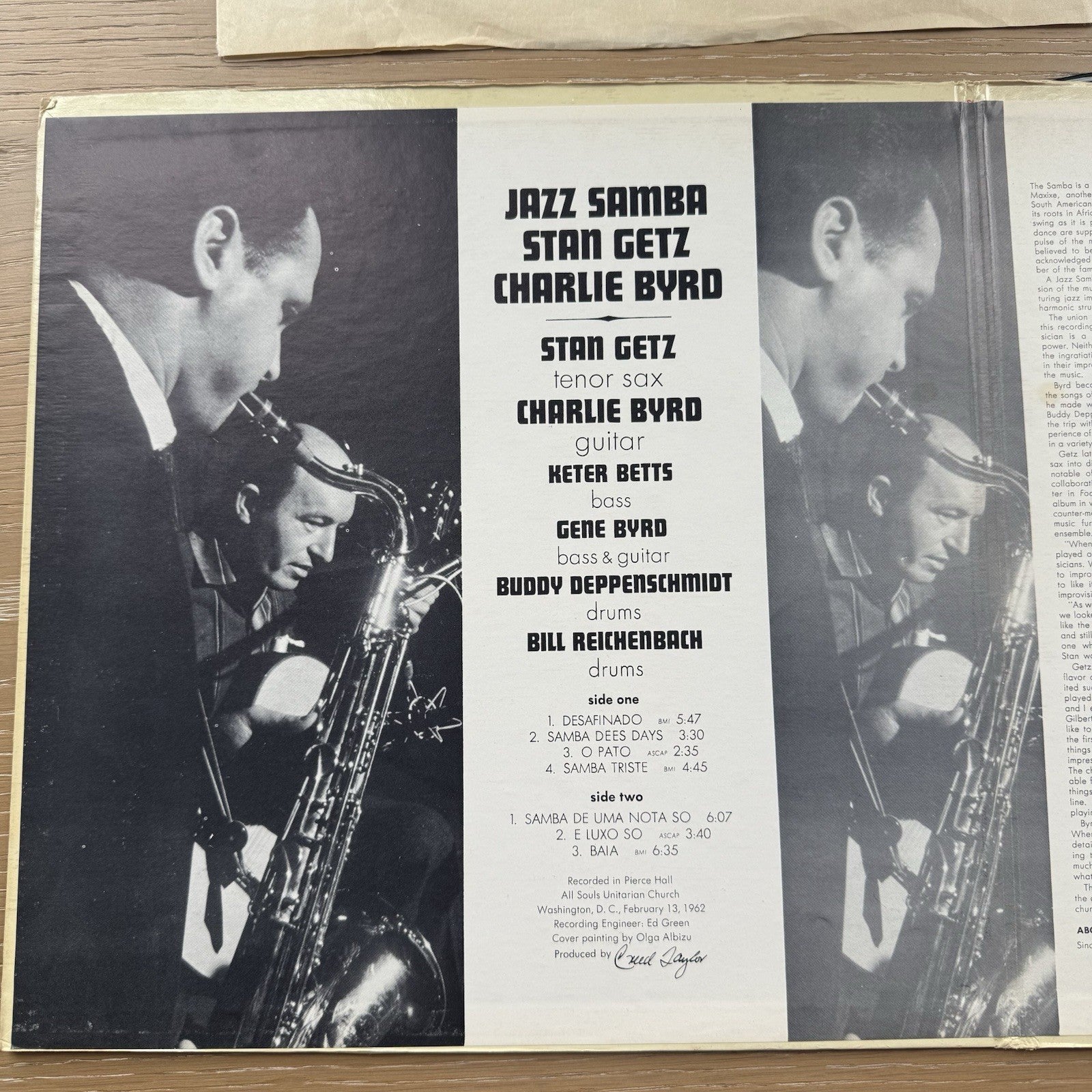 1970s STAN GETZ CHARLIE BYRD JAZZ SAMBA VINYL VERVE Black Label US Press